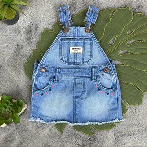 OshKosh B'gosh Blue Denim Overall Skirt with Embroidery 3M